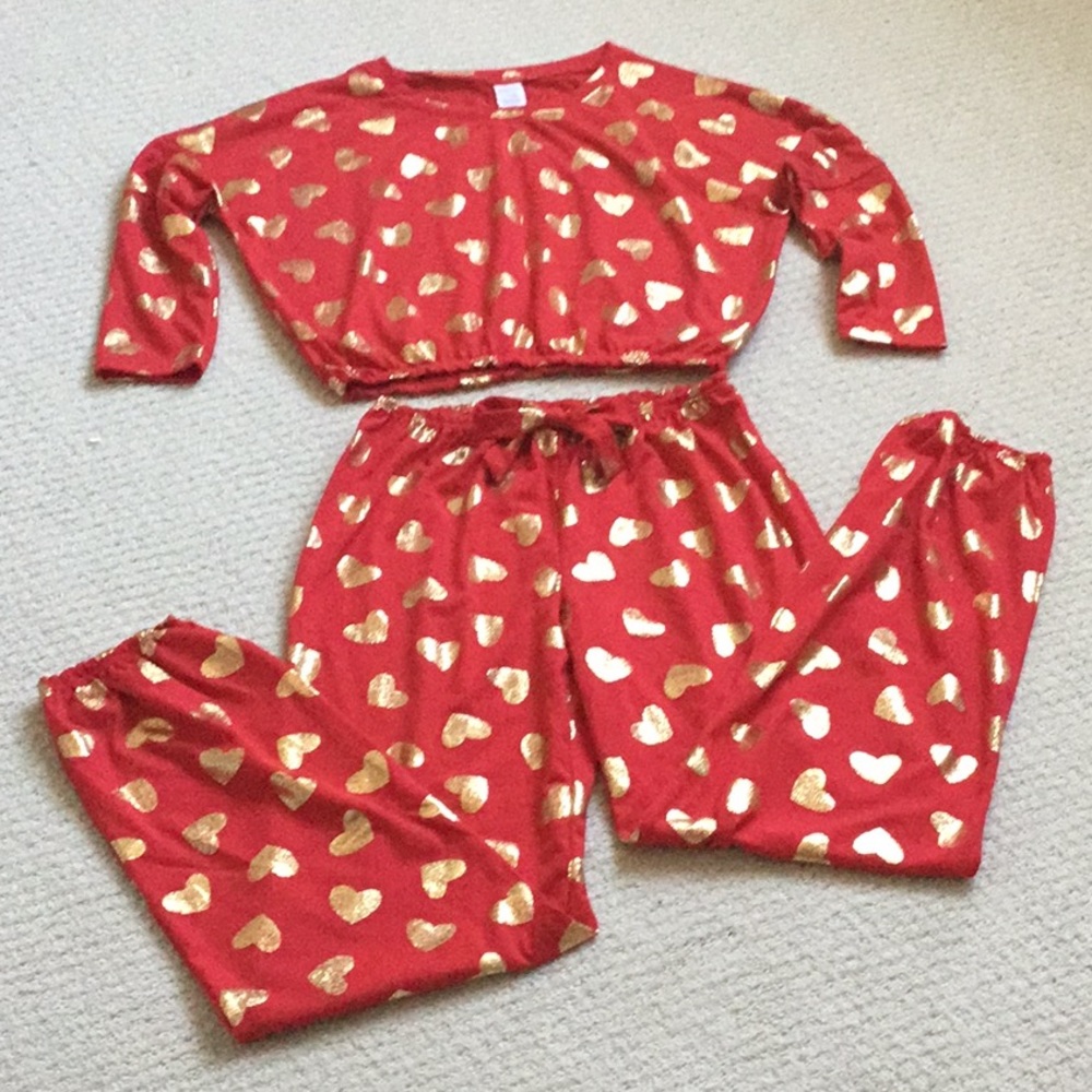 NWOT Girls Gymboree Foil Hearts Pajama Set